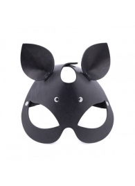 Черная кожаная маска  Кошка  с маленькими ушками - Crazy Handmade - купить с доставкой в Балашихе