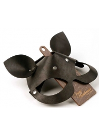 Черная кожаная маска  Кошка  с маленькими ушками - Crazy Handmade - купить с доставкой в Балашихе