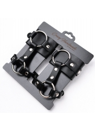 Черные наручники с креплением на кисть руки - Crazy Handmade - купить с доставкой в Балашихе