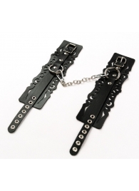 Узорчатые кожаные оковы с регулируемыми ремешками - Crazy Handmade - купить с доставкой в Балашихе