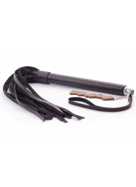 Черная кожаная плеть  Индиго  - 50 см. - Crazy Handmade - купить с доставкой в Балашихе