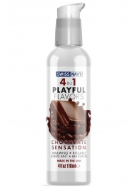 Массажный гель 4-в-1 Chocolate Sensation с ароматом шоколада - 118 мл. - Swiss navy - купить с доставкой в Балашихе