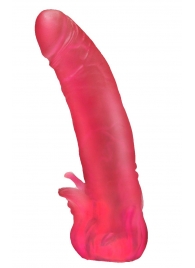 Розовая насадка для страпона с клиторальными лепестками - 18,5 см. - LOVETOY (А-Полимер) - купить с доставкой в Балашихе