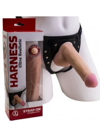 Страпон Harness из двух предметов: трусики с плугом и насадка-фаллос - 17 см. - LOVETOY (А-Полимер) - купить с доставкой в Балашихе