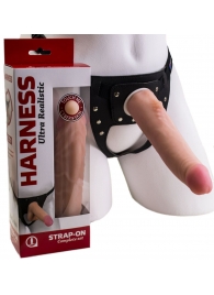 Реалистичный страпон Harness из трусиков и насадки-фаллоса - 18,5 см. - LOVETOY (А-Полимер) - купить с доставкой в Балашихе