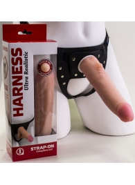 Реалистичный страпон Harness из трусиков и насадки-фаллоса - 18,5 см. - LOVETOY (А-Полимер) - купить с доставкой в Балашихе