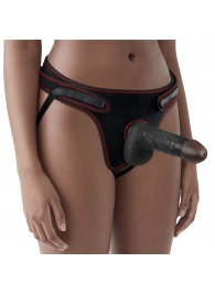 Женский темнокожий страпон Easy Strapon Set 7 Inch - 18 см. - Lovetoy - купить с доставкой в Балашихе
