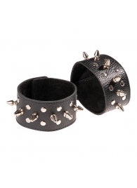 Чёрные напульсники с шипами и заклепками - Sitabella - купить с доставкой в Балашихе