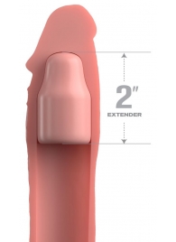 Телесная насадка-удлинитель 2 Inch Silicone X-tension with Strap - 20,3 см. - Pipedream - в Балашихе купить с доставкой