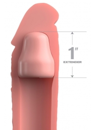 Телесная насадка-удлинитель 1 Inch Silicone X-tension - 17,8 см. - Pipedream - в Балашихе купить с доставкой