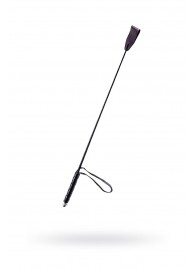 Чёрный стек с кожаной ручкой - 58 см. - Sitabella - купить с доставкой в Балашихе