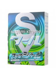 Презервативы Sagami Xtreme Mint с ароматом мяты - 3 шт. - Sagami - купить с доставкой в Балашихе