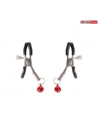 Серебристые зажимы на соски с шариками - Notabu - купить с доставкой в Балашихе