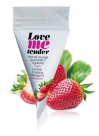 Съедобное согревающее массажное масло Love Me Tender Strawberry с ароматом клубники - 10 мл. - Love to Love - купить с доставкой в Балашихе