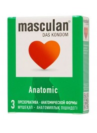 Презервативы анатомической формы Masculan Anatomic - 3 шт. - Masculan - купить с доставкой в Балашихе