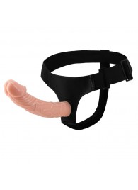 Гладкий фаллоимитатор с крупной головкой на ремешках - 19,7 см. - Baile - купить с доставкой в Балашихе