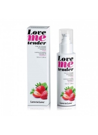Съедобное согревающее массажное масло Love Me Tender Strawberry с ароматом клубники - 100 мл. - Love to Love - купить с доставкой в Балашихе