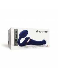 Синий безремневой страпон Multi Orgasm Size S с клиторальной стимуляцией - Strap-on-me - купить с доставкой в Балашихе
