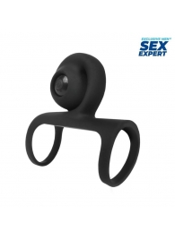 Черная вибронасадка на пенис Sex Expert - Sex Expert - в Балашихе купить с доставкой