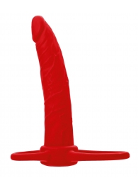 Красная насадка на пенис для двойного проникновения Black Red - 16,5 см. - ToyFa - купить с доставкой в Балашихе