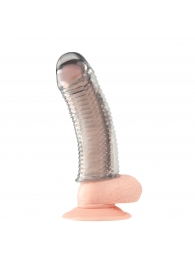 Текстурированная насадка на пенис Clear Textured Penis Enhancing Sleeve Extension - 16,5 см. - BlueLine - в Балашихе купить с доставкой