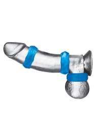 Комплект из трех голубых колец для эрекции 3-Pack Nuts   Bolts Stretch Cock Ring Set - BlueLine - в Балашихе купить с доставкой