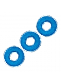 Комплект из трех голубых колец для эрекции 3-Pack Ultra-Stim Stretch Cock Rings - BlueLine - в Балашихе купить с доставкой