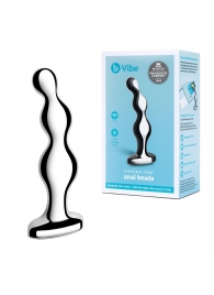 Стальной анальный фаллоимитатор для простаты Stainless Steel Anal Beads - 13 см. - b-Vibe - в Балашихе купить с доставкой