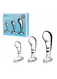 Набор из 3 стальных стимуляторов простаты Stainless Steel P-spot Training Set - b-Vibe - в Балашихе купить с доставкой