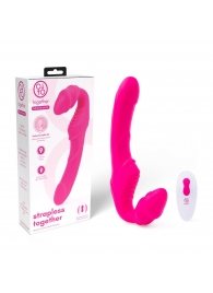 Розовый безремневой страпон на радиоуправлении Strapless Together - 22 см. - Together Toy - купить с доставкой в Балашихе