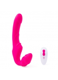 Розовый безремневой страпон на радиоуправлении Strapless Together - 22 см. - Together Toy - купить с доставкой в Балашихе