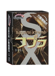 Суженные к основанию презервативы Sagami Xtreme COBRA - 3 шт. - Sagami - купить с доставкой в Балашихе