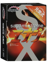 Презервативы Sagami Xtreme ENERGY с ароматом энергетика - 3 шт. - Sagami - купить с доставкой в Балашихе