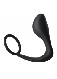 Черное эрекционное кольцо с анальной пробкой Anal Plug With Cockring - Dream Toys - в Балашихе купить с доставкой