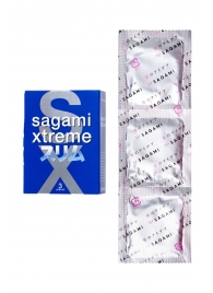Розовые презервативы Sagami Xtreme FEEL FIT 3D - 3 шт. - Sagami - купить с доставкой в Балашихе