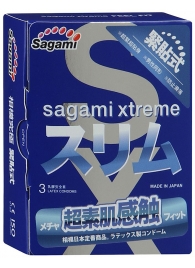Розовые презервативы Sagami Xtreme FEEL FIT 3D - 3 шт. - Sagami - купить с доставкой в Балашихе