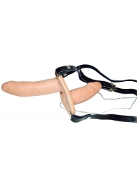 Телесный женский страпон с вагинальной пробкой Strap-On Duo - 15 см. - Orion - купить с доставкой в Балашихе