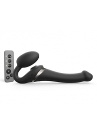 Черный безремневой страпон Multi Orgasm Size S с клиторальной стимуляцией - Strap-on-me - купить с доставкой в Балашихе