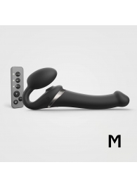 Черный безремневой страпон Multi Orgasm Size M с клиторальной стимуляцией - Strap-on-me - купить с доставкой в Балашихе