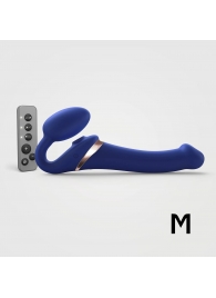 Синий безремневой страпон Multi Orgasm Size M с клиторальной стимуляцией - Strap-on-me - купить с доставкой в Балашихе