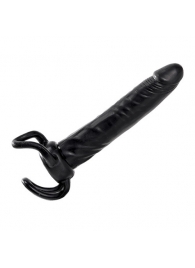 Чёрная насадка-фаллос для двойного проникновения INFLATABLE DILDO SLIM DONG  - 13,5 см. - Toyz4lovers - в Балашихе купить с доставкой