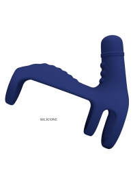 Синяя вибронасадка на пенис Vibrating Penis Sling - Baile - в Балашихе купить с доставкой