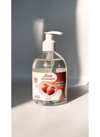 Лубрикант на водной снове Love Protection Strawberry с ароматом клубники - 300 мл. - Lola Games - купить с доставкой в Балашихе