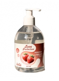 Лубрикант на водной снове Love Protection Strawberry с ароматом клубники - 300 мл. - Lola Games - купить с доставкой в Балашихе