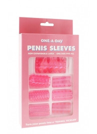 Набор из 7 розовых насадок на пенис ONE-A-DAY PENIS SLEEVES PINK - Seven Creations - в Балашихе купить с доставкой