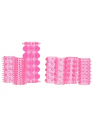 Набор из 7 розовых насадок на пенис ONE-A-DAY PENIS SLEEVES PINK - Seven Creations - в Балашихе купить с доставкой