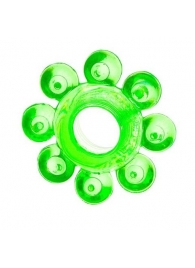 Зеленое эрекционное кольцо-цветок - Toyfa Basic - в Балашихе купить с доставкой