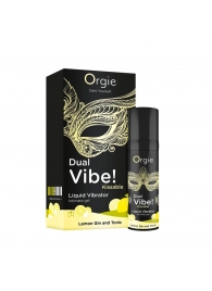 Съедобный жидкий вибратор Dual Vibe! со вкусом лимонного джина с тоником - 15 мл. - ORGIE - купить с доставкой в Балашихе