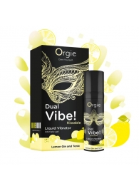 Съедобный жидкий вибратор Dual Vibe! со вкусом лимонного джина с тоником - 15 мл. - ORGIE - купить с доставкой в Балашихе