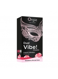 Съедобный жидкий вибратор Dual Vibe! со вкусом клубничного джина с тоником - 15 мл. - ORGIE - купить с доставкой в Балашихе